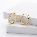925 Sterling Silver Twisted Hollow Tube Hoop Earrings 60400033