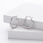 925 Sterling Silver Twisted Hollow Tube Hoop Earrings 60400033