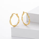 925 Sterling Silver Mobius Twist Geometric Hoop Earrings 60400036