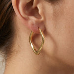 925 Sterling Silver Twisted Geometric Hoop Earrings 60400037