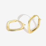 925 Sterling Silver Twisted Geometric Hoop Earrings 60400037
