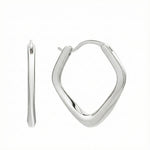 925 Sterling Silver Twisted Geometric Hoop Earrings 60400037