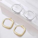 925 Sterling Silver Twisted Geometric Hoop Earrings 60400037