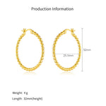 925 Sterling Silver 32mm Beaded Hoop Earrings 60400038