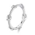 925 Sterling Silver Knotted Pavé Zircon Infinity Stacking Ring 70100545