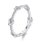 925 Sterling Silver Knotted Pavé Zircon Infinity Stacking Ring 70100545