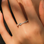 925 Sterling Silver Knotted Pavé Zircon Infinity Stacking Ring 70100545