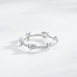 925 Sterling Silver Knotted Pavé Zircon Infinity Stacking Ring 70100545