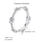 925 Sterling Silver Knotted Pavé Zircon Infinity Stacking Ring 70100545