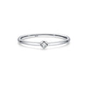 925 Sterling Silver Minimalist Bezel-Set Zircon Stacking Ring 70100550