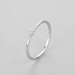 925 Sterling Silver Minimalist Bezel-Set Zircon Stacking Ring 70100550