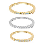 925 Sterling Silver Minimalist CZ Pave Band Ring 70100586