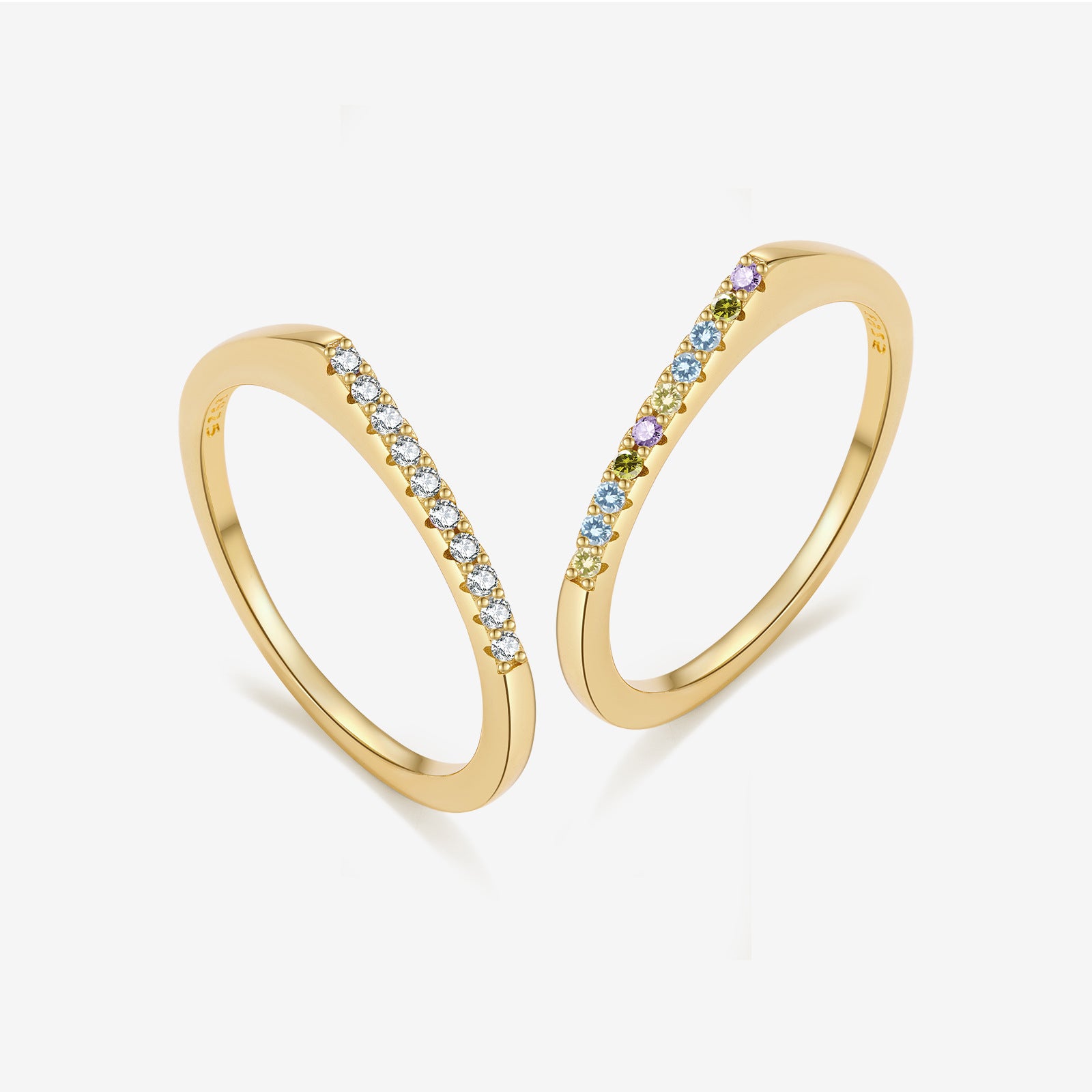 925 Sterling Silver Minimalist CZ Pave Band Ring 70100586