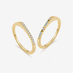 925 Sterling Silver Minimalist CZ Pave Band Ring 70100586