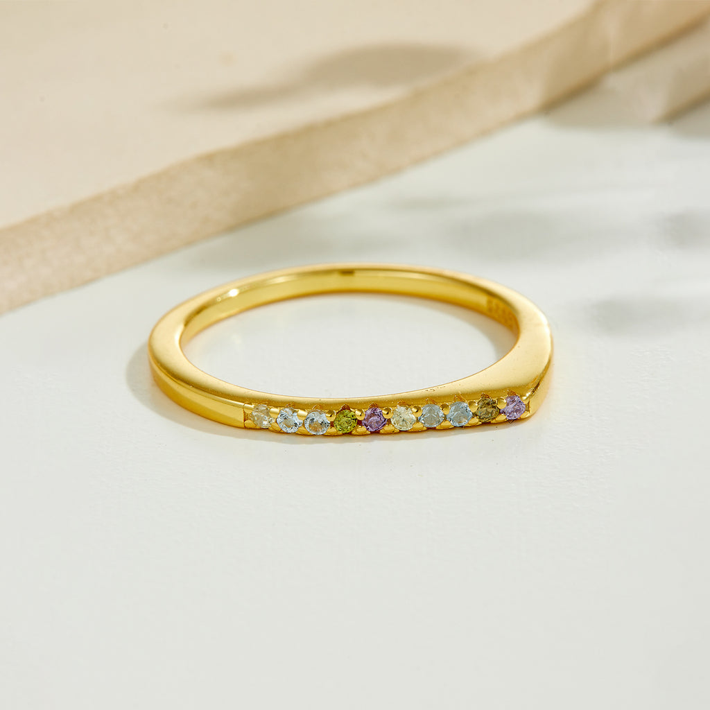 925 Sterling Silver Minimalist CZ Pave Band Ring 70100586