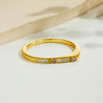 925 Sterling Silver Minimalist CZ Pave Band Ring 70100586