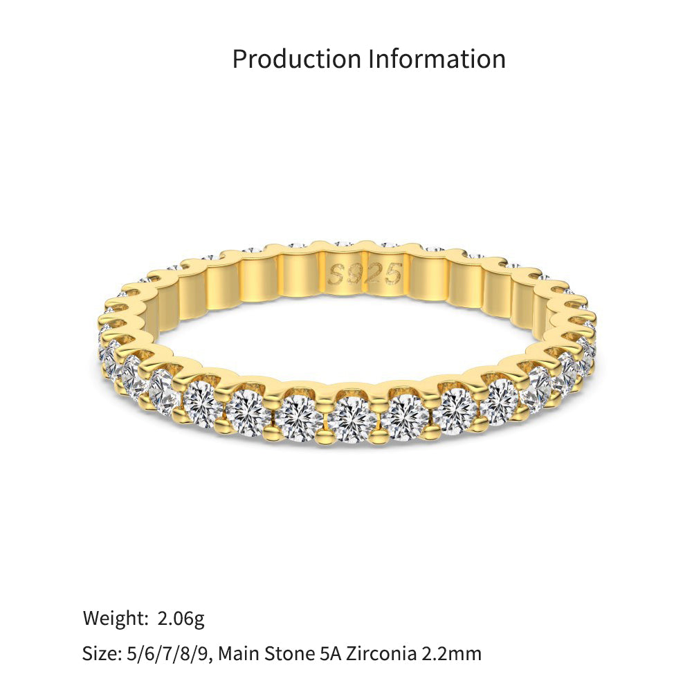 925 Sterling Silver Scalloped Round CZ Eternity Band 70100589