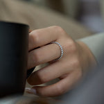 925 Sterling Silver Scalloped Round CZ Eternity Band 70100589