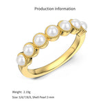 925 Sterling Silver Vintage Style Pearl Band Ring 70100591
