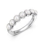 925 Sterling Silver Vintage Style Pearl Band Ring 70100591