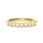 925 Sterling Silver Milgrain Pearl Band Ring 70100592