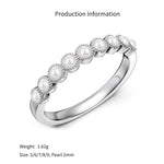925 Sterling Silver Milgrain Pearl Band Ring 70100592