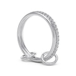 925 Sterling Silver Interlocking Loop Double Band CZ Ring 70100593