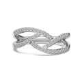 925 Sterling Silver Geometric CZ Criss Cross Ring 70100594