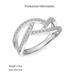 925 Sterling Silver Geometric CZ Criss Cross Ring 70100594