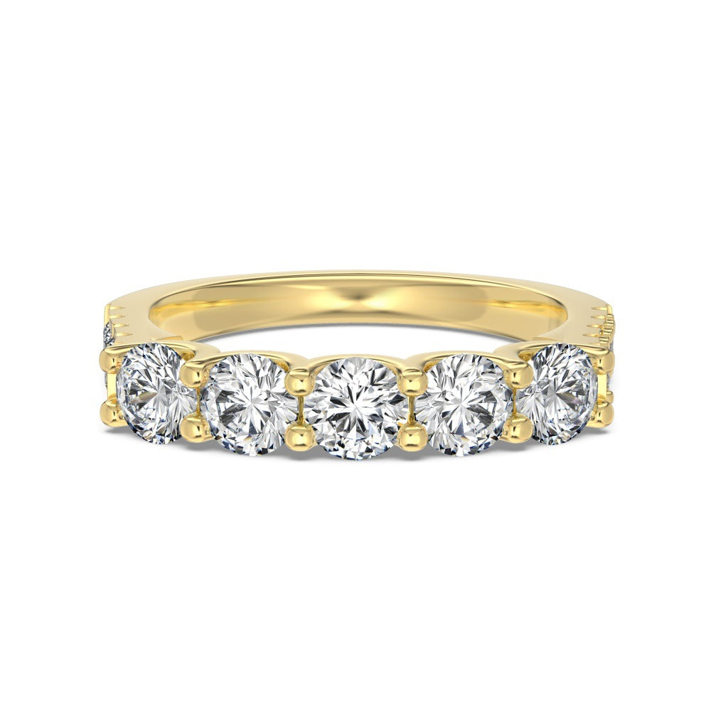 925 Sterling Silver Five Stone CZ Anniversary Band 70100598