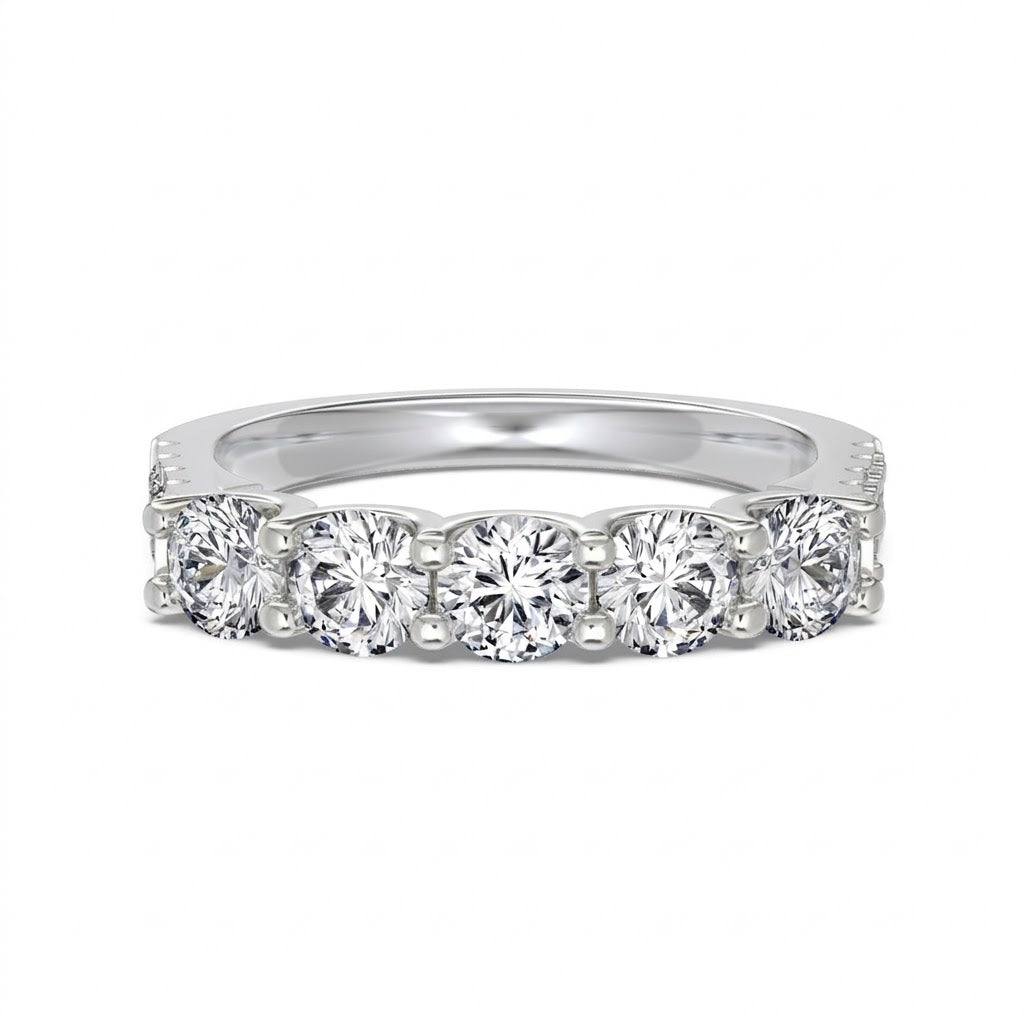 925 Sterling Silver Five Stone CZ Anniversary Band 70100598