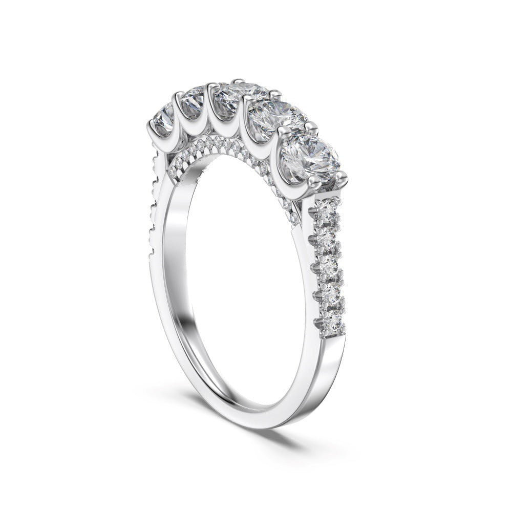 925 Sterling Silver Five Stone CZ Anniversary Band 70100598
