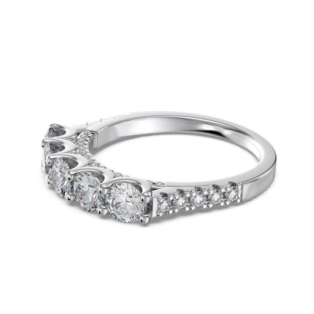 925 Sterling Silver Five Stone CZ Anniversary Band 70100598