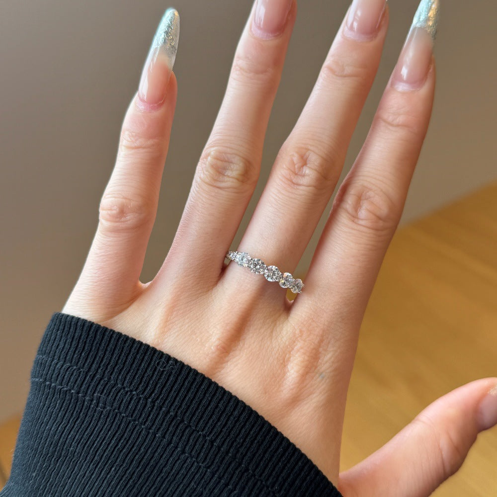 925 Sterling Silver Five Stone CZ Anniversary Band 70100598