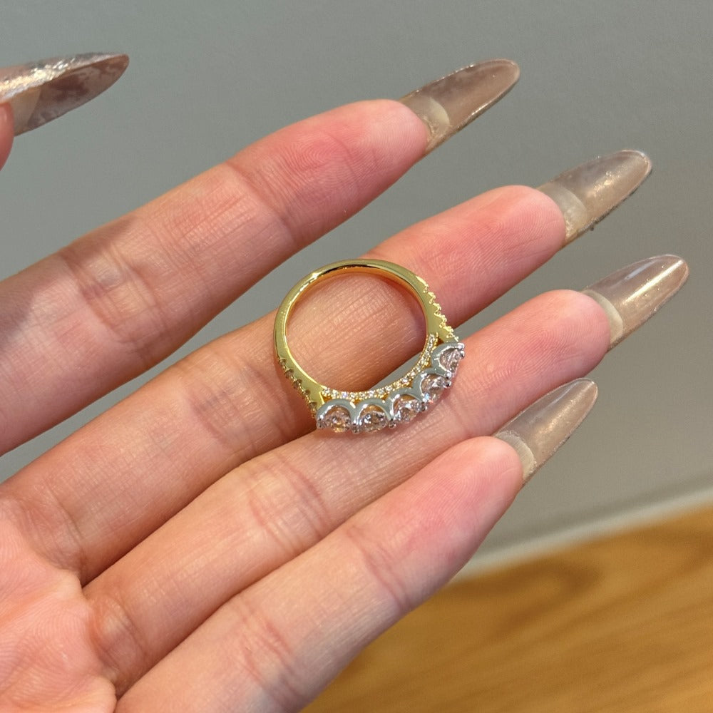 925 Sterling Silver Five Stone CZ Anniversary Band 70100598