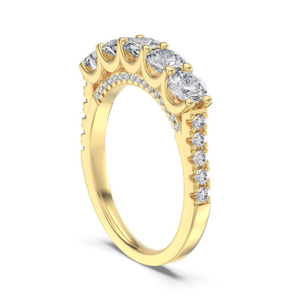 925 Sterling Silver Five Stone CZ Anniversary Band 70100598