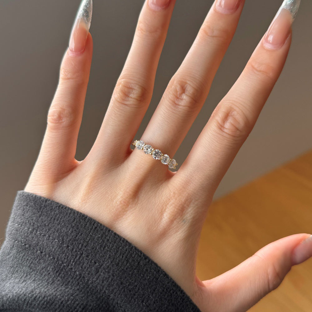 925 Sterling Silver Five Stone CZ Anniversary Band 70100598