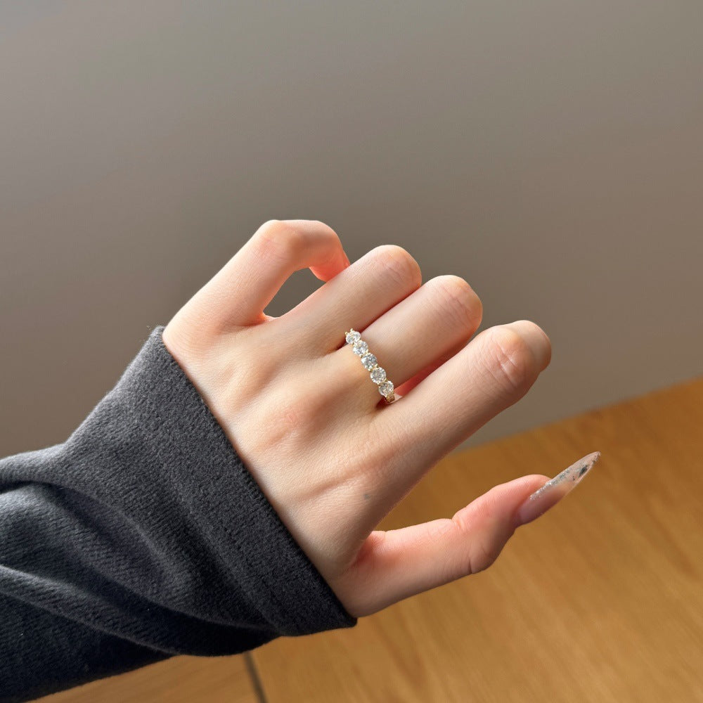 925 Sterling Silver Five Stone CZ Anniversary Band 70100598