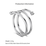 925 Sterling Silver Triple Wrap CZ Ring 70100600