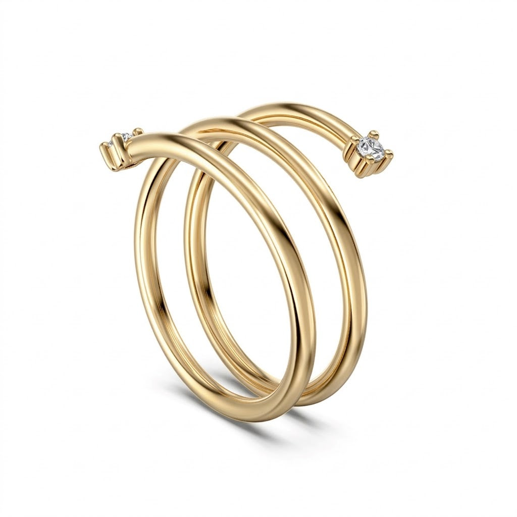 925 Sterling Silver Triple Wrap CZ Ring 70100600