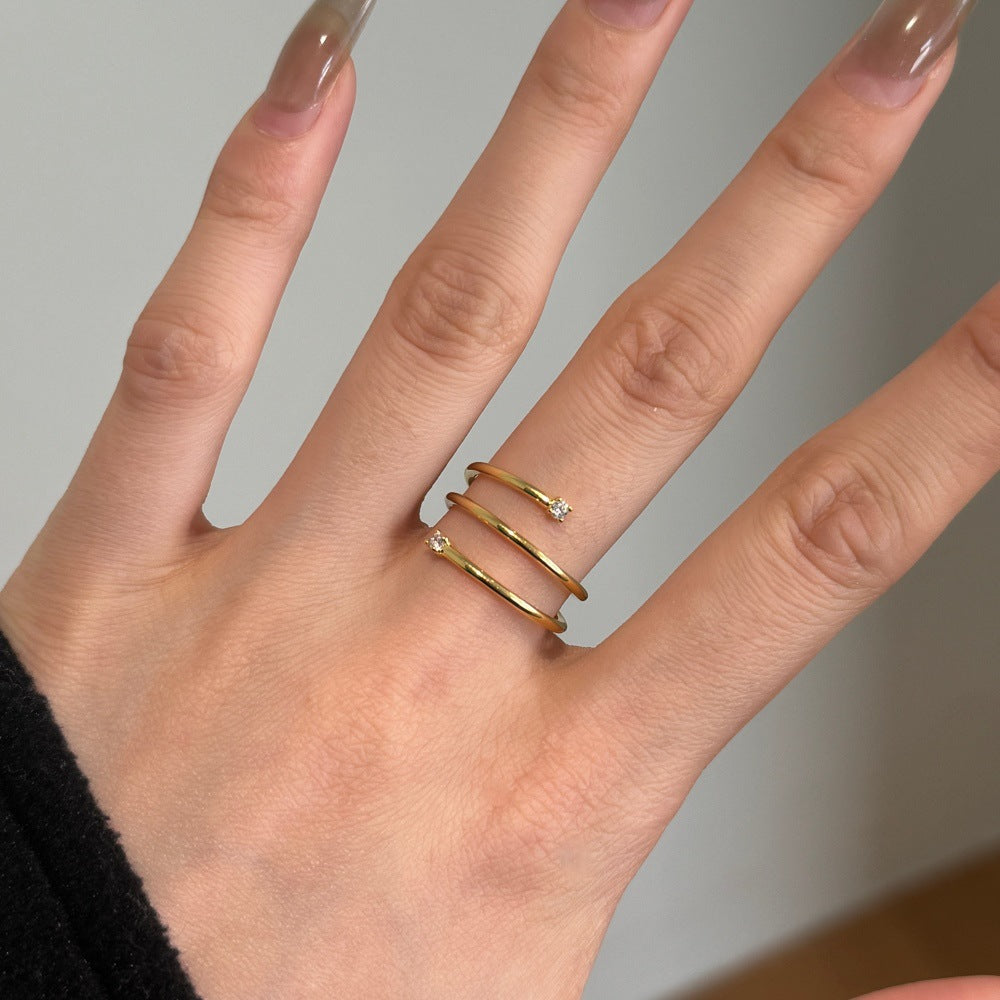 925 Sterling Silver Triple Wrap CZ Ring 70100600
