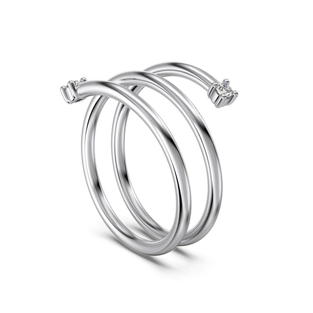 925 Sterling Silver Triple Wrap CZ Ring 70100600