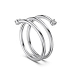 925 Sterling Silver Triple Wrap CZ Ring 70100600