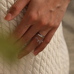 925 Sterling Silver Zircon Tassel Chain Stacking Ring 70100601
