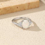 925 Sterling Silver Oval Lab-created Opal Ring 70200375