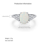 925 Sterling Silver Oval Lab-created Opal Ring 70200375