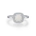 925 Sterling Silver Created Opal Halo Statement Ring 70200376