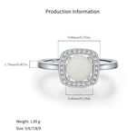 925 Sterling Silver Created Opal Halo Statement Ring 70200376