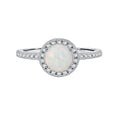 925 Sterling Silver Halo Opal Statement Ringg 70200377