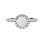 925 Sterling Silver Halo Opal Statement Ringg 70200377